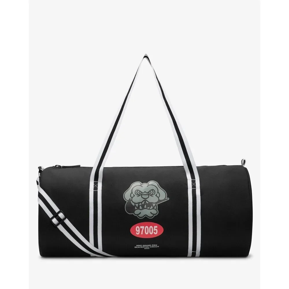 Nike Heritage Duffel Bag Hybrid Shoe Dog Logo Black White Canvas Brand New LE